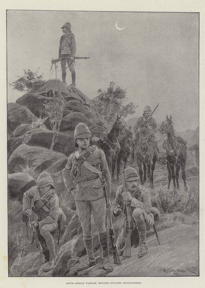Guerra sudafricana, infantería montada en reconocimiento de Richard Caton Woodville junior